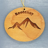 Kootenay Ornament Wood Ornament British Columbia Souvenir Mountain Resorts Skiing Skier Rocky Mountains