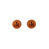 Tree Earrings - Wood Earrings - California Redwood Stud Earrings - CA Souvenir Keepsake - Post Earrings - Trees Forest