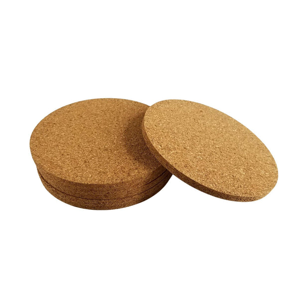 Blank Cork Coasters 4 Inch Round 1/8 Inch Thick Set of 6 Craft