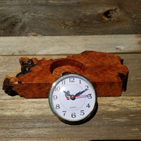 Wood Clock For the Desk Handmade California Redwood Burl #148