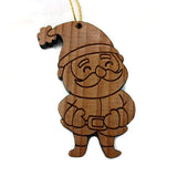Santa Claus Christmas Ornament Redwood Wood Handmade USA