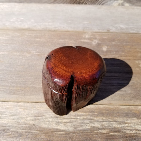 Handmade Wood Ring Box Rustic Redwood #252