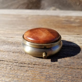 Redwood Pill Box 3 Sections California Burl Souvenir Memento #200