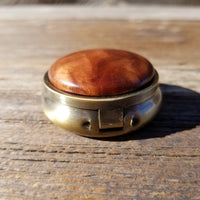 Redwood Pill Box 3 Sections California Burl Souvenir Memento #200