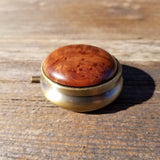 Redwood Pill Box 3 Sections Handmade Top California Burl #201