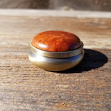 Handmade Pill Box 3 Sections Redwood Top California Burl #202