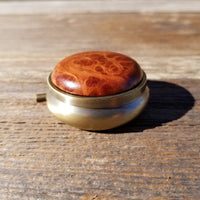 Handmade Pill Box 3 Sections Redwood Top California Burl #202