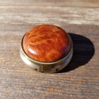 Handmade Pill Box 3 Sections Redwood Top California Burl #202