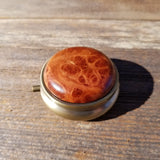 Handmade Pill Box 3 Sections Redwood Top California Burl #202