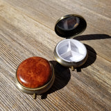 California Redwood Pill Box 3 Sections Handmade Top #211