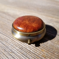 California Redwood Pill Box 3 Sections Handmade Top #211