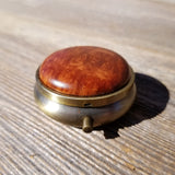 California Redwood Pill Box 3 Sections Handmade Top #211