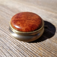 California Redwood Pill Box 3 Sections Handmade Top #211