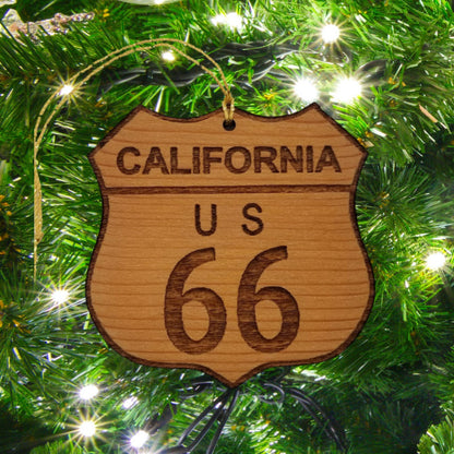 Route 66 Ornament - California Christmas - Road Sign Made in USA Souvenir - 15024
