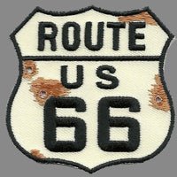 Route 66 Patch - Rusty Bullet Holes Sign