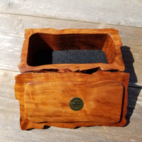 Wood Jewelry Box Redwood Tree Engraved Rustic Handmade Curly Wood #196 Gift for Men Gift for Women Anniversary Gift Housewarming Home Decor