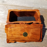 Wood Jewelry Box Redwood Tree Engraved Rustic Handmade Curly Wood #196 Gift for Men Gift for Women Anniversary Gift Housewarming Home Decor