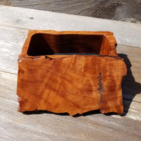 Wood Jewelry Box Redwood Tree Engraved Rustic Handmade Curly Wood #196 Gift for Men Gift for Women Anniversary Gift Housewarming Home Decor