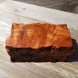 Wood Jewelry Box Redwood Tree Engraved Rustic Handmade Curly Wood #196 Gift for Men Gift for Women Anniversary Gift Housewarming Home Decor