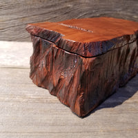 Wood Jewelry Box Redwood Tree Engraved Rustic Handmade Curly Wood #196 Gift for Men Gift for Women Anniversary Gift Housewarming Home Decor