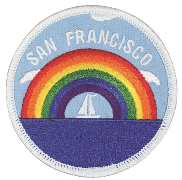 San Francisco Patch - Rainbow and Sailboat - California Souvenir