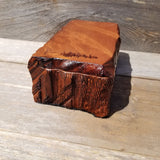Handmade Wood Box with Redwood Tree Engraved Rustic Handmade Curly Wood #461 California Redwood Jewelry Box Storage Box