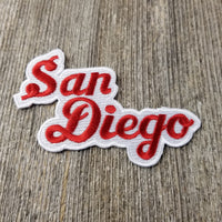 San Diego Patch - Script Red and White - California