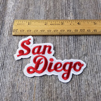San Diego Patch - Script Red and White - California