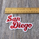 San Diego Patch - Script Red and White - California