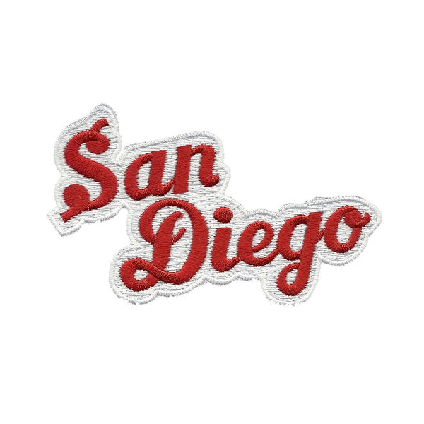 San Diego Patch - Script Red and White - California