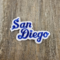 San Diego Patch - Script Blue and White - California
