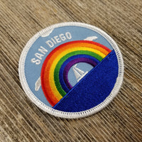 San Diego Patch - Rainbow and Sailboat - California Souvenir