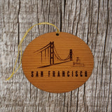 San Francisco California - Golden Gate Bridge - Tugboat Christmas Ornament - Handmade in the USA