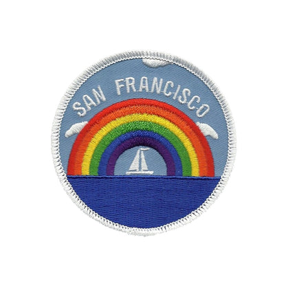 San Francisco Patch - Rainbow and Sailboat - California Souvenir Badge Emblem Applique