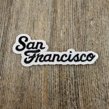 San Francisco Patch - Script Cursive Font - Black and White