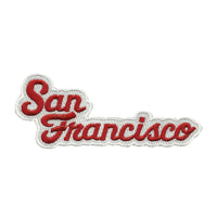 San Francisco Patch - Script Cursive Font - Red and White