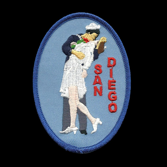 San Diego California Iron on Patch Sailor and Nurse Kissing Souvenir Badge Emblem Applique