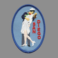 San Diego California Iron on Patch Sailor and Nurse Kissing