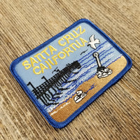 Santa Cruz Pier California Iron On Patch - Rectangle