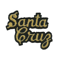 Santa Cruz Patch - Script Black and Gold - California