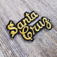Santa Cruz Patch - Script Black and Gold - California