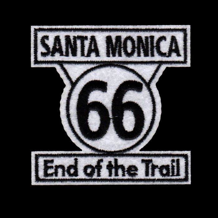Santa Monica Route 66 End of the Trail Patch Iron On Souvenir Badge Emblem Applique