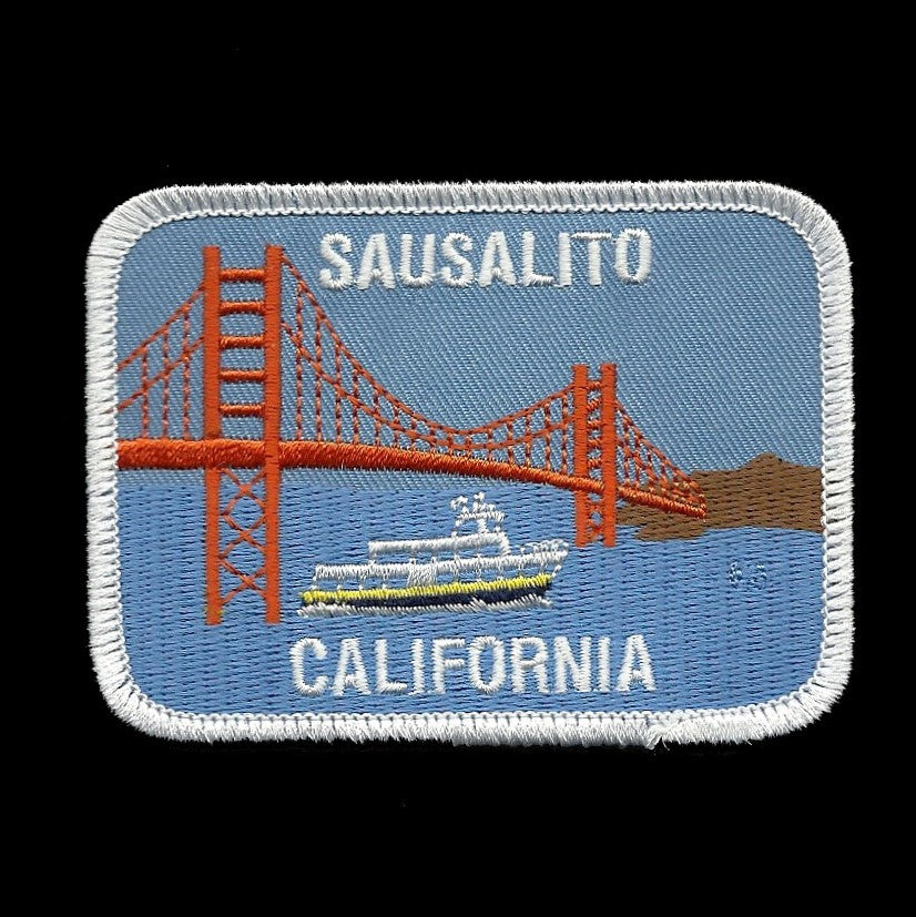 Sausalito California Iron On Patch Golden Gate Bridge Ferry Happy