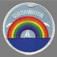 Washington Patch – Rainbow and Sailboat – Washington Souvenir – Travel Patch WA