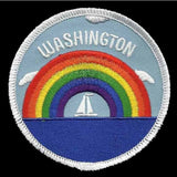 Washington Patch – Rainbow and Sailboat – Washington Souvenir – Travel Patch WA