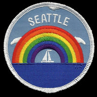 Seattle Patch - Rainbow and Sailboat - Washington Souvenir