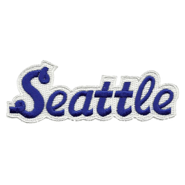 Seattle Patch - Script Blue and White - Washington Souvenir