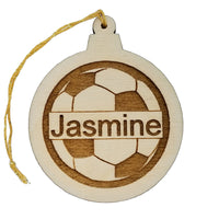 Soccer Ball Wood Ornament - Soccer Player Gift - Engraved Ornament - Personalized