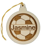 Soccer Ball Wood Ornament - Soccer Player Gift - Engraved Ornament - Personalized