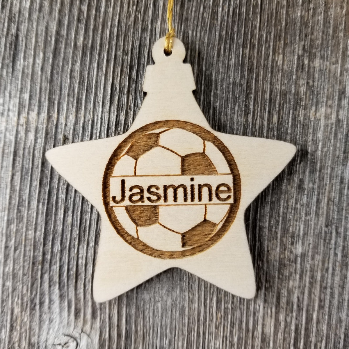 Soccer Ball Wood Ornament Soccer Player Gift Personalized Ornament